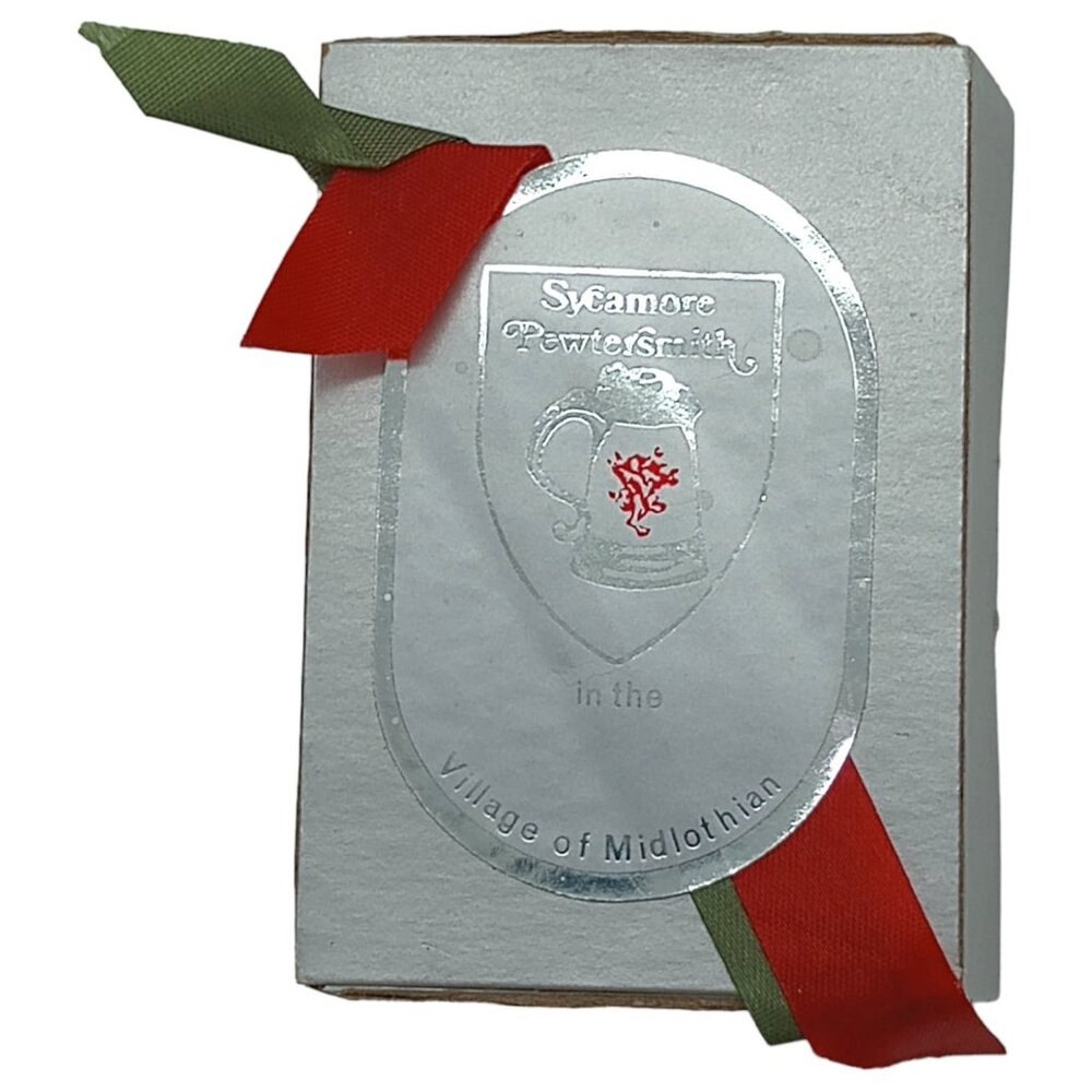 Fischer Pewter Christmas Tree Ornament Sycamore Pewtersmith 1988 Evergreen VA - Picture 2 of 6